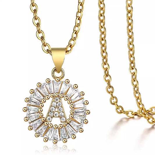 Initial Diamond Pendant Necklace